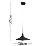 Amini Matt Black With Gold Inner Ceiling Pendant - Comet Lighting