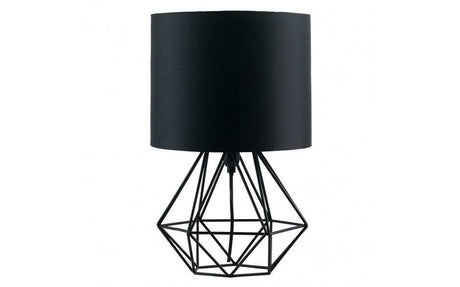 Angus Geometric Black Base Table Lamp Black Shade - Comet Lighting