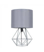 Angus Geometric Grey Base Table Lamp Grey Shade - Comet Lighting