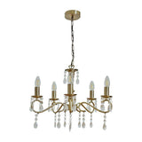 Argyll Antique Brass 5 Way Chandelier - Comet Lighting