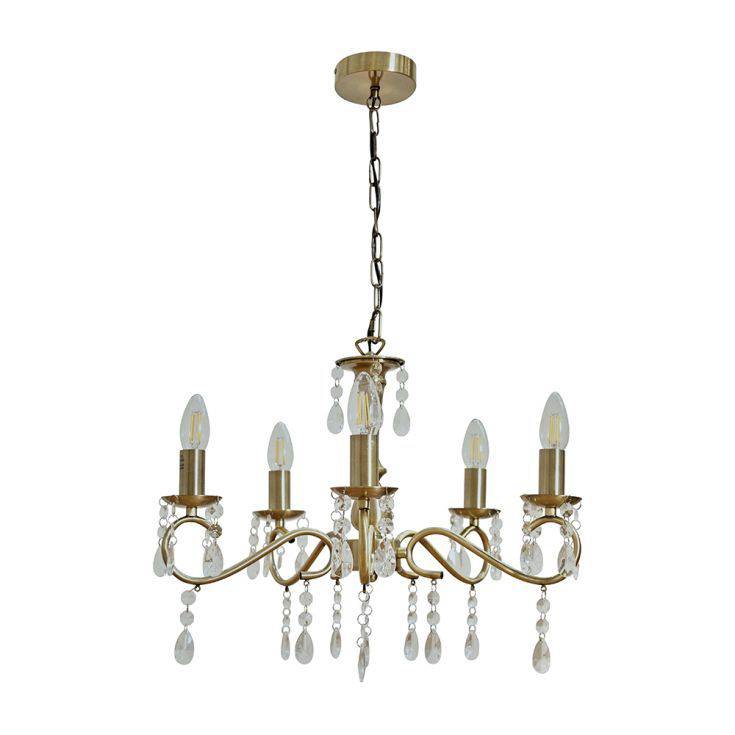 Argyll Antique Brass 5 Way Chandelier - Comet Lighting