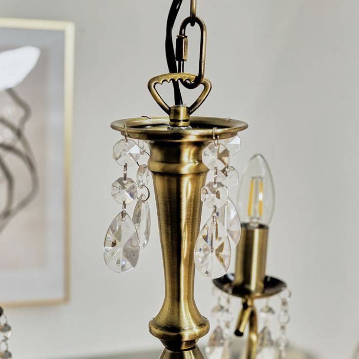 Argyll Antique Brass 5 Way Chandelier - Comet Lighting