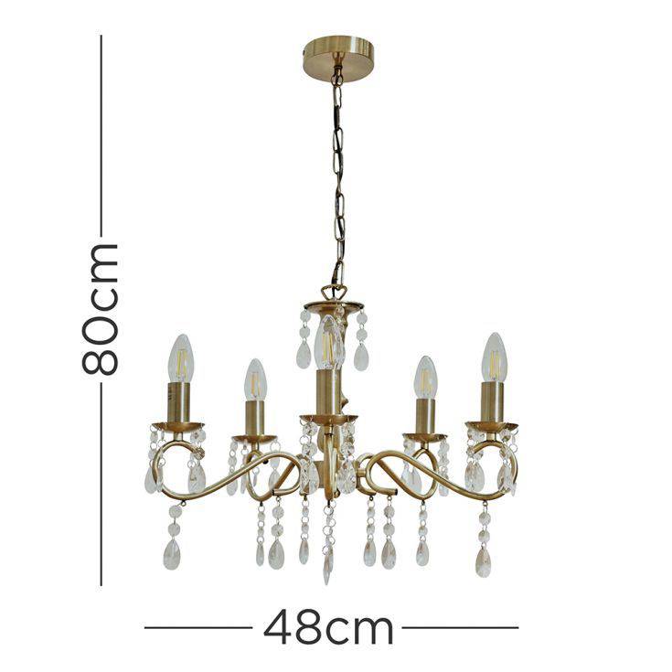 Argyll Antique Brass 5 Way Chandelier - Comet Lighting