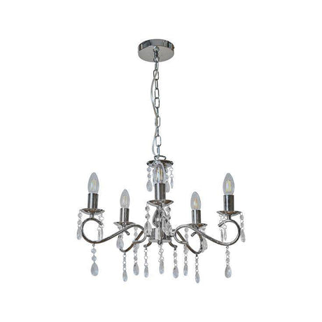 Argyll Chrome 5 Way Ceiling Light Chandelier - Comet Lighting