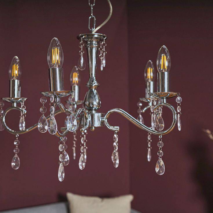 Argyll Chrome 5 Way Ceiling Light Chandelier - Comet Lighting