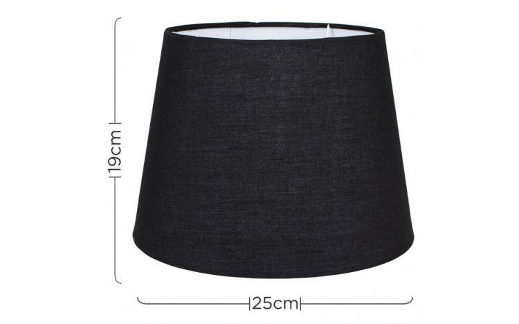 Aspen Small Tapered Shade 190mm x 250mm Black - Comet Lighting