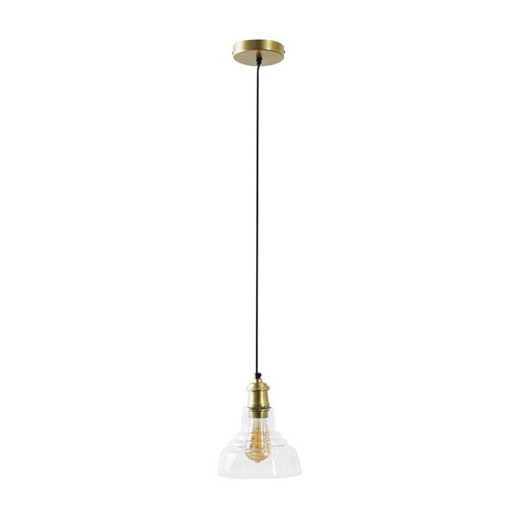 Aurelian Antique Brass Pendant Ceiling Light With Conical Glass Shade - Comet Lighting