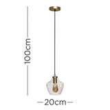 Aurelian Antique Brass Pendant Ceiling Light With Tapered Glass Shade - Comet Lighting