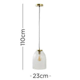 Aurelian Antique Brass Pendant Ceiling Light With Textured Dome Glass Shade - Comet Lighting