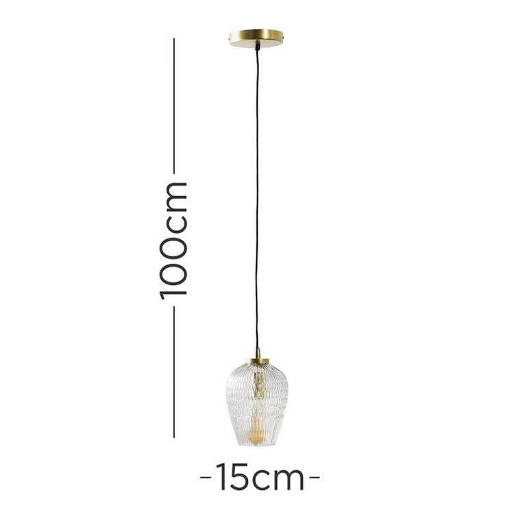 Aurelian Antique Brass Pendant Ceiling Light With Tulip Glass Shade - Comet Lighting