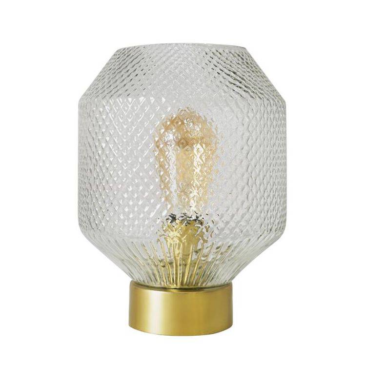 Aurelian Antique Brass Table Lamp With Textured Glass Shade - Comet Lighting