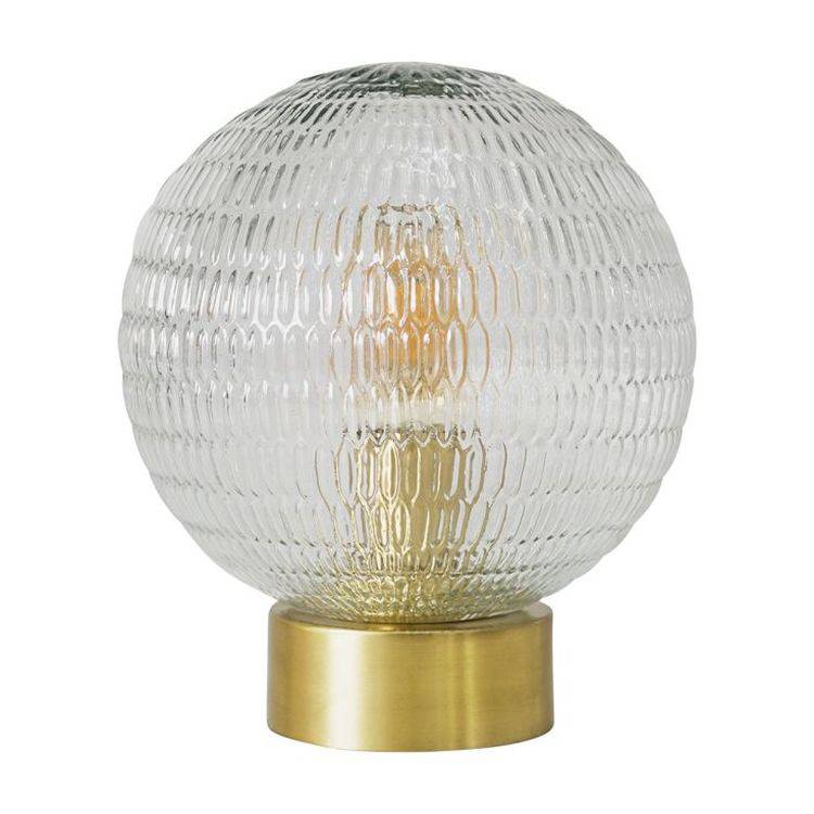 Aurelian Antique Brass Table Lamp With Textured Globe Shade - Comet Lighting