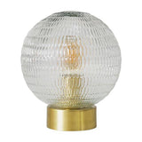 Aurelian Antique Brass Table Lamp With Textured Globe Shade - Comet Lighting