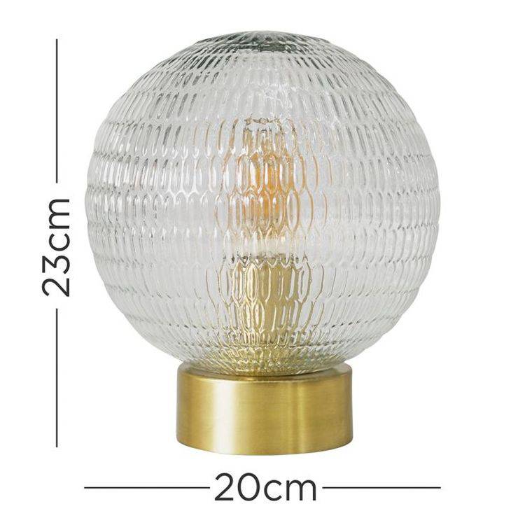 Aurelian Antique Brass Table Lamp With Textured Globe Shade - Comet Lighting