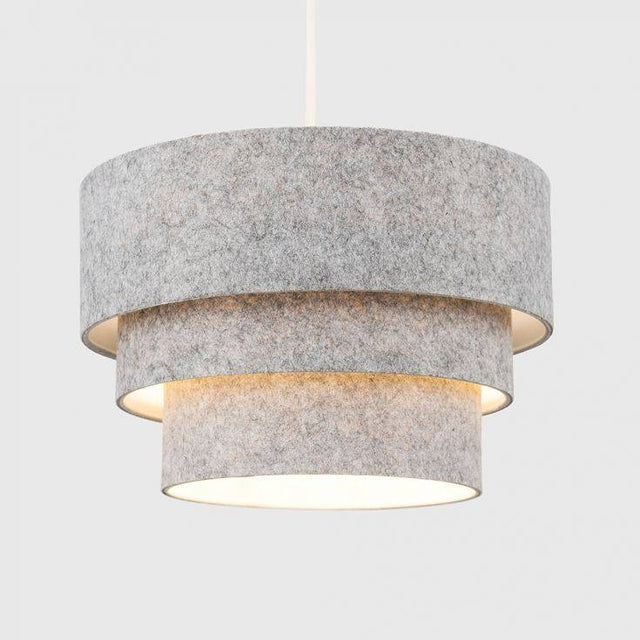 Aztec Felt Pyramid Pendant Shade In Grey - Comet Lighting