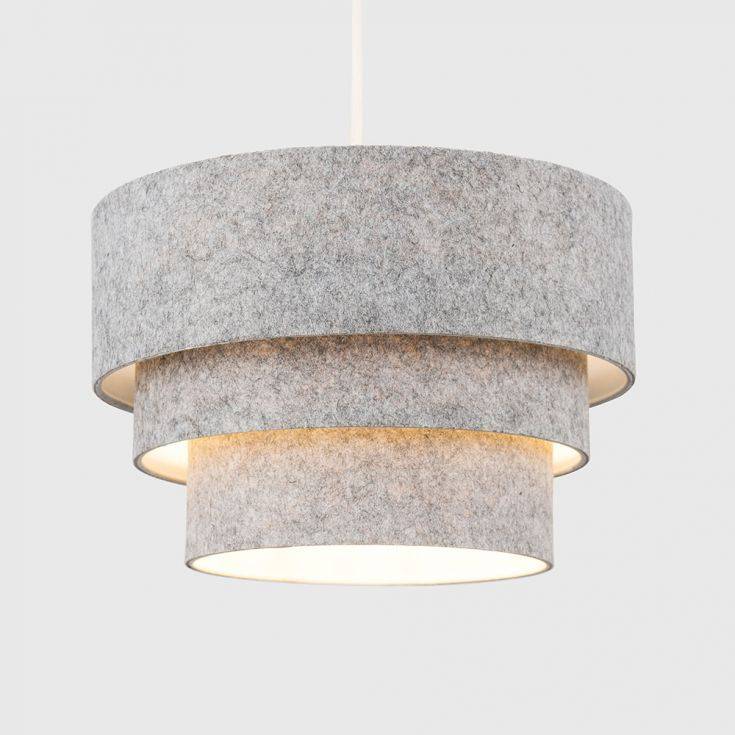 Aztec Felt Pyramid Pendant Shade In Grey - Comet Lighting