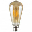 B22 4W LED Filament Pear Bulb AMBER - Comet Lighting