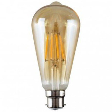 B22 4W LED Filament Pear Bulb AMBER - Comet Lighting