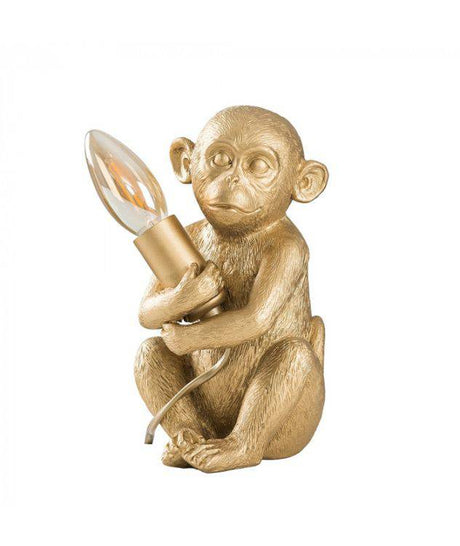 Baby Monkey Table Lamp in Gold - Comet Lighting