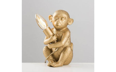 Baby Monkey Table Lamp in Gold - Comet Lighting