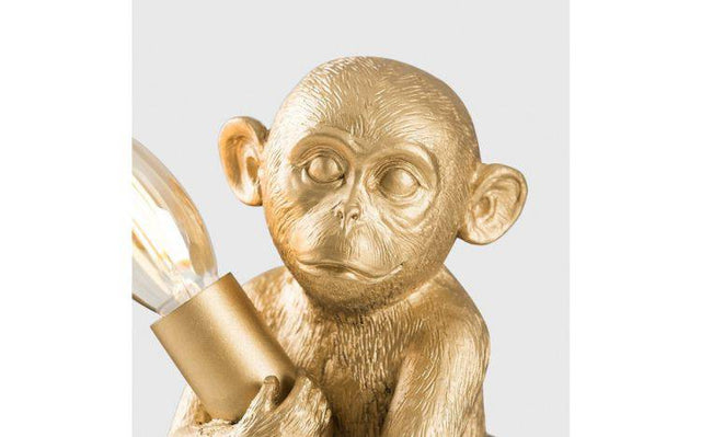 Baby Monkey Table Lamp in Gold - Comet Lighting