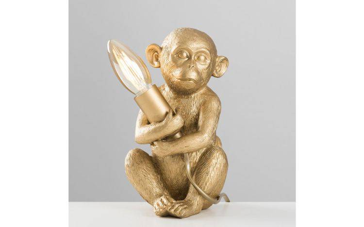 Baby Monkey Table Lamp in Gold - Comet Lighting