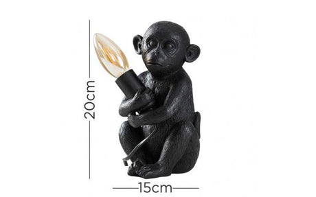 Baby Monkey Table Lamp in Matt Black - Comet Lighting