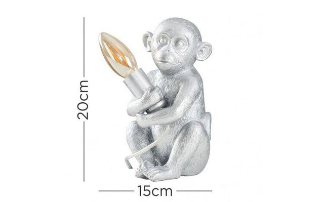 Baby Monkey Table Lamp in Silver - Comet Lighting