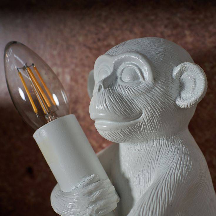 Baby Monkey Table Lamp White - Comet Lighting