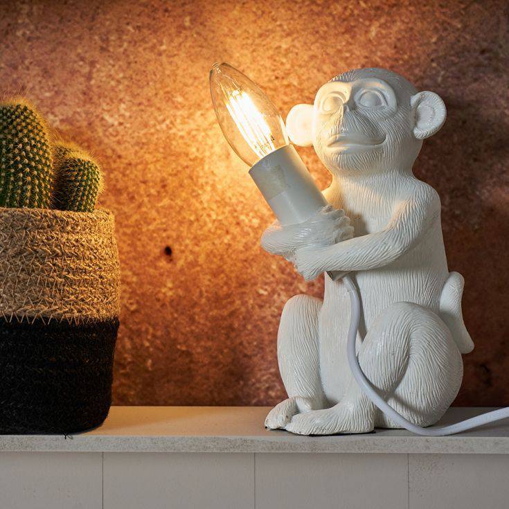 Baby Monkey Table Lamp White - Comet Lighting