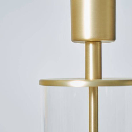 Balan Matt Gold and Clear Tube Table Lamp - Comet Lighting