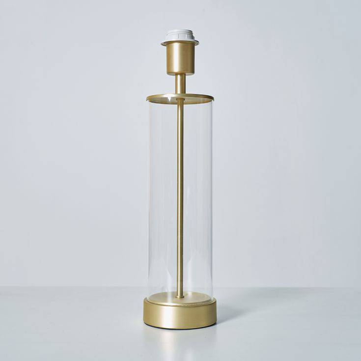 Balan Matt Gold and Clear Tube Table Lamp - Comet Lighting