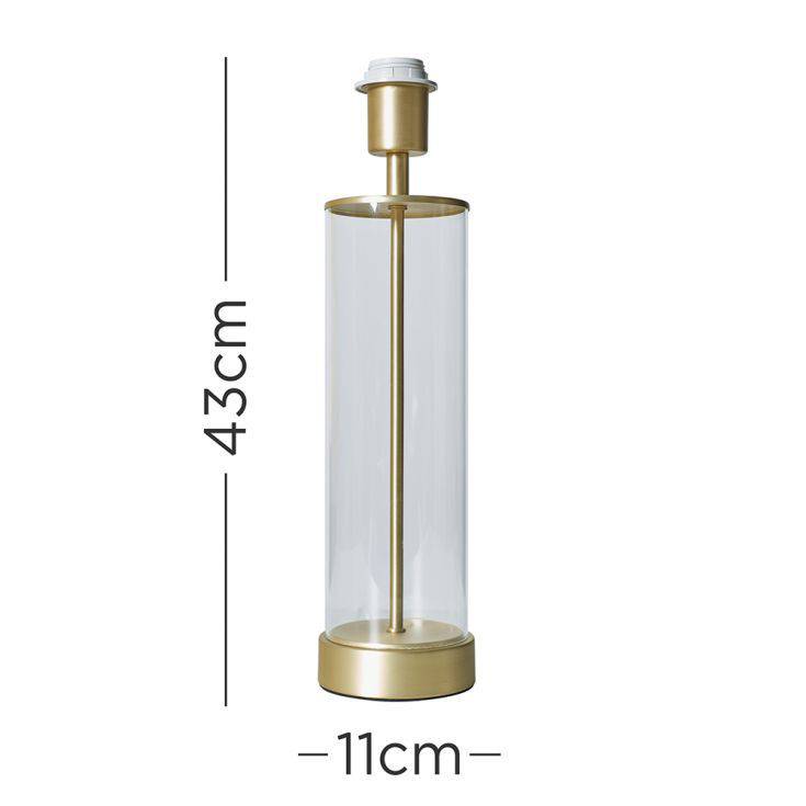 Balan Matt Gold and Clear Tube Table Lamp - Comet Lighting