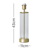 Balan Matt Gold and Clear Tube Table Lamp - Comet Lighting