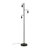 Balboa Matt Black 3 Arm Floor Lamp - Comet Lighting