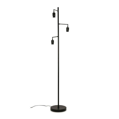 Balboa Matt Black 3 Arm Floor Lamp - Comet Lighting