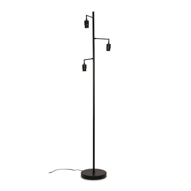 Balboa Matt Black 3 Arm Floor Lamp - Comet Lighting