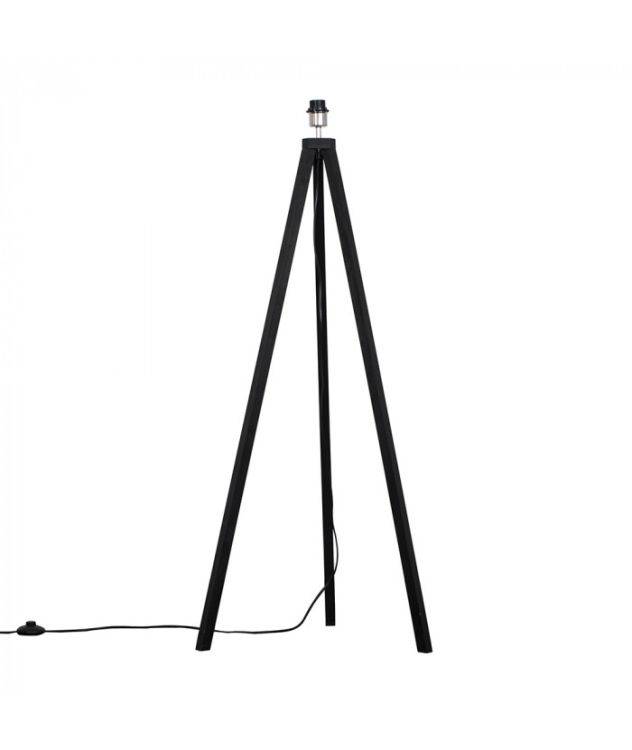 Barbro Black Wood Tripod Floor Lamp (NO SHADE) - Comet Lighting