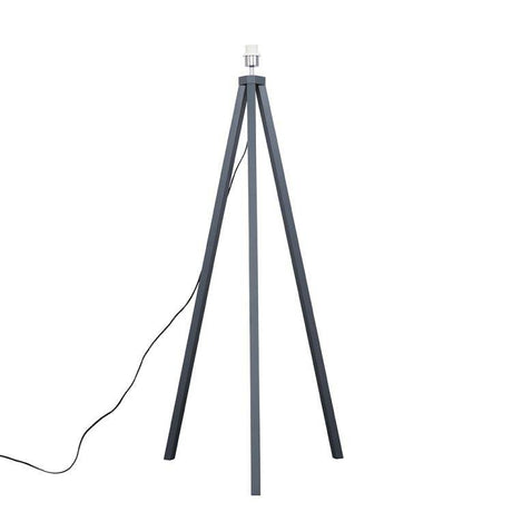 Barbro Painted Grey Wood Tripod Floor Lamp - Comet Lighting