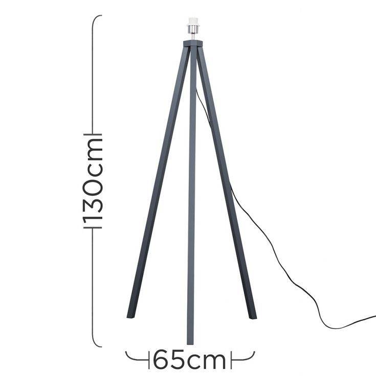 Barbro Painted Grey Wood Tripod Floor Lamp - Comet Lighting