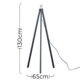 Barbro Painted Grey Wood Tripod Floor Lamp - Comet Lighting