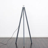 Barbro Painted Grey Wood Tripod Floor Lamp - Comet Lighting