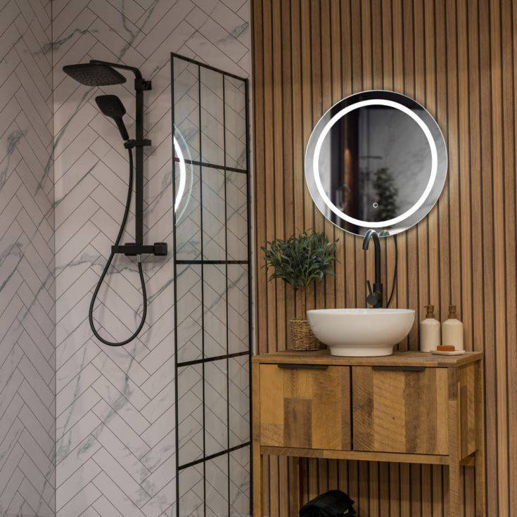 Bathroom Mirror With Touch Control LED Light And Demister Pad - Comet Lighting