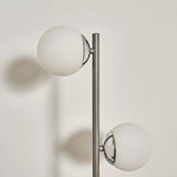 Beauworth 3 Way Cool Grey And Brushed Chrome Floor Lamp With Opal Glass Shade - Comet Lighting