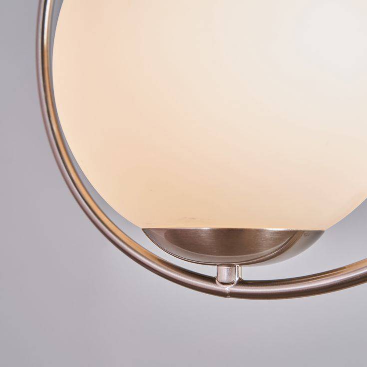 Beauworth Brushed Chrome Ceiling Light Fitting With White Opal Glass Shade - Comet Lighting