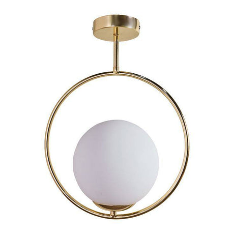 Beauworth Gold Ceiling Light Fitting With White Opal Glass Shade - Comet Lighting