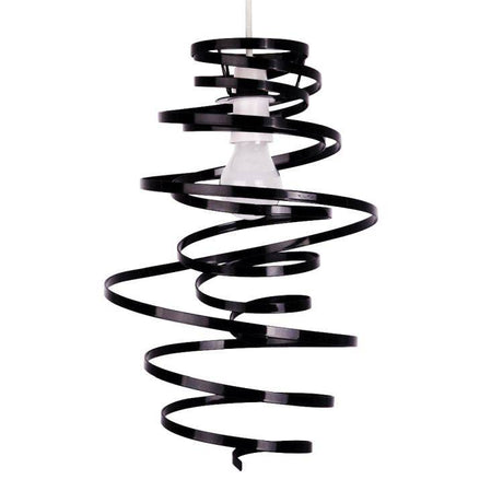 Bensson Twisted Non Electric Gloss Black Pendant Shade - Comet Lighting