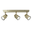 Benton IP44 3 Way Bar Spotlight In Antique Brass - Comet Lighting