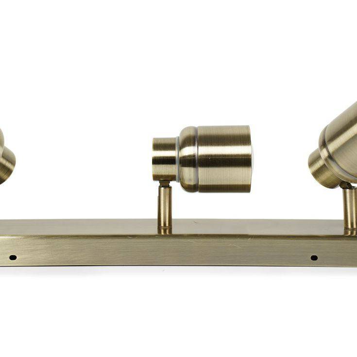 Benton IP44 3 Way Bar Spotlight In Antique Brass - Comet Lighting