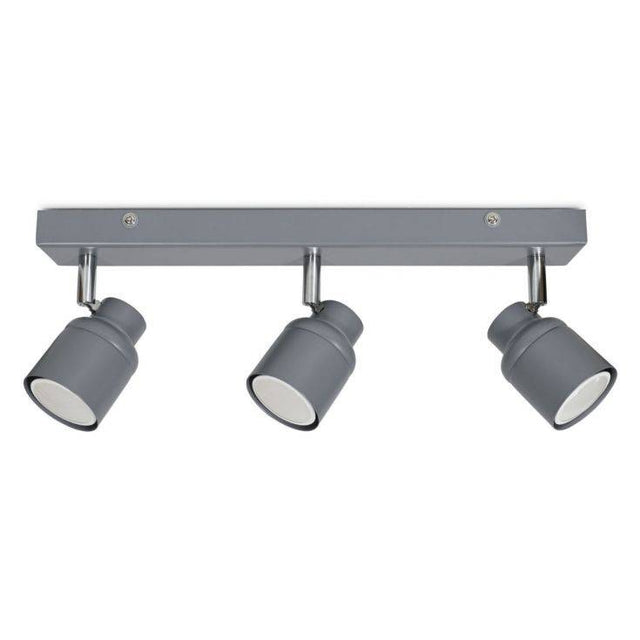 Benton IP44 3 Way Bar Spotlight In Matte Grey - Comet Lighting